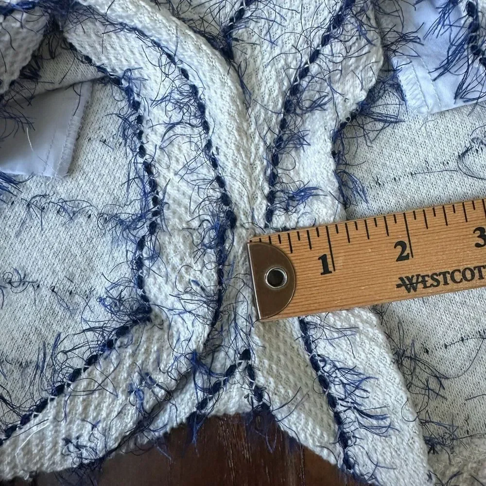 NWOT AMADI ANTHROPOLOGIE Sleeveless Cilli Romper in Blue Ivory V-Neck - Picture 12 of 12